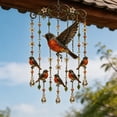 thumbnail image 3 of Hummingbird Wind Chimes Outdoor Vintage Bird Windchime with Crystal Suncatcher Prisms for Garden Patio Balcony Window Decor Sympathy Memorial Gifts, 3 of 6