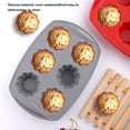 thumbnail image 2 of Naiovety Molde de pastel de silicona de 6 cavidades DIY Muffin Cup Cupcake encaje flor borde huevo tarta helado antiadherente molde Type2 NO2, 2 of 6