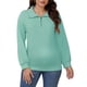 thumbnail image 1 of Camisa de maternidad con cremallera para lactancia de mujeres, suéter de manga larga para embarazo, color verde M, 1 of 6