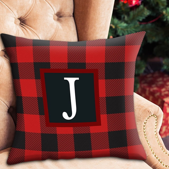 Fiudx Funda de Almohada Navideña con Estampado Navideño de Piel de Melocotón, Artesanía Exquisita, Material Suave y Cómodo, Decoración para Sofá Cama, Fácil de Limpiar, Tamaño 45 X 45 Cm.