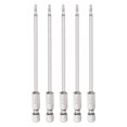 thumbnail image 1 of Unique Bargains 5Pcs Security Torx Bit 1/4' Hex Shank 4' Long Drill Bits T8 Torx Star S2 Steel Tamper Resistant Screwdriver Bit, 1 of 6