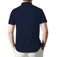 thumbnail image 3 of USNSM Men's Quarter Zip Shirts Short Sleeve Casual Ribbed Knitted Golf Shirt Outdoor Summer Beach Slim Fit Tops Blue XL, 3 of 8