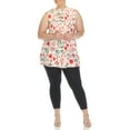 thumbnail image 2 of White Mark Women's Sleeveless Floral Pleated Tunic Top with Pockets, 2 of 6