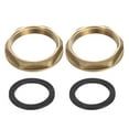 thumbnail image 1 of 2 Pack Brass Lock Nuts Pipe Fitting, G1-1/2" Female Hex Locknut with Washer, 1 of 6