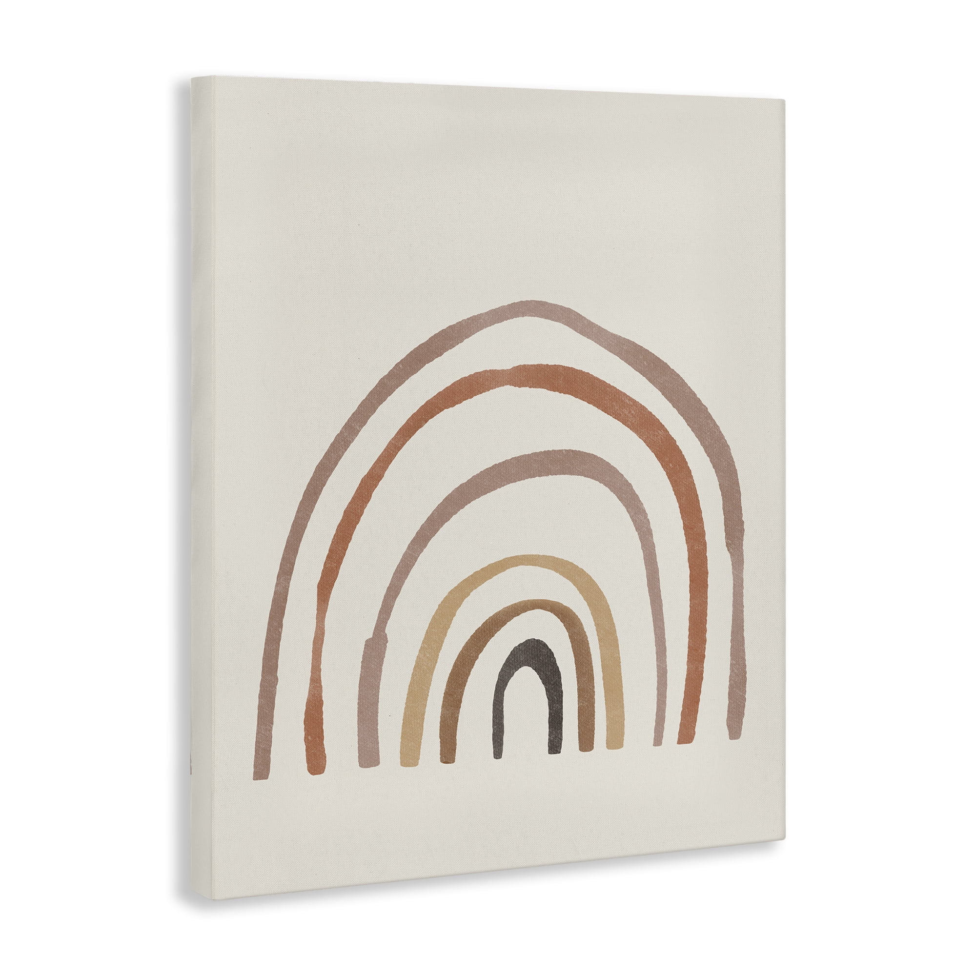 Stupell Industries Quirky Neutral Rainbow Abstract Painting Wrapped Canvas Art Print Wall Art, 36 x 48