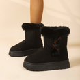 thumbnail image 4 of FRSASU Women's Snow Boots Anti-Slip Mid-calf Winter Boots Faux Fur Lined Winter Comfortable Suede Snow Boots Black, 4 of 9