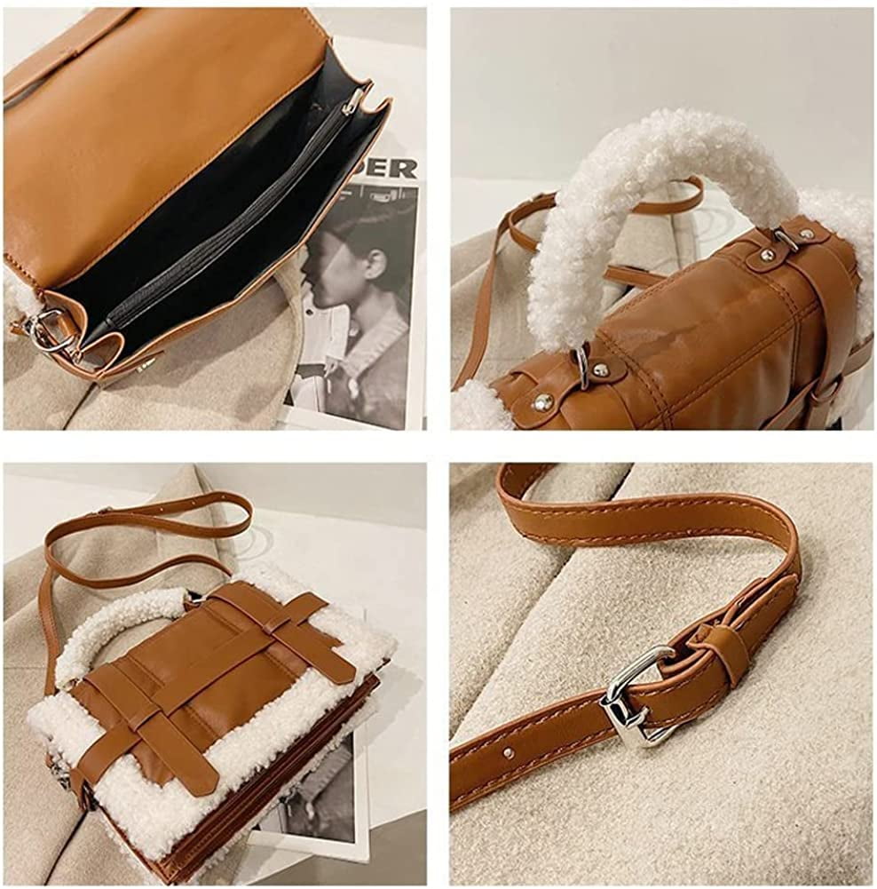 Ecosusi Women's Vintage Vegan Faux Leather Bow Messenger Bags, Brown