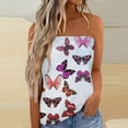 thumbnail image 2 of Playeras,Blusas y Tops,Ropa para Mujer Damas Camisetas Mujeres Pringting sin tirantes Bandeau Tank Casual sin mangas verano vacaciones suelta vacaciones Top camisa blusa mujeres Top (Pink, S), 2 of 5