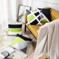 thumbnail image 2 of Set of 4 Throw Pillow Covers Modern Abstract Stripe Simple Geometric Acrylic Bold Decorative Pillow Cases Home Decor Square 18x18 Inches Pillowcases(Grey Green), 2 of 5