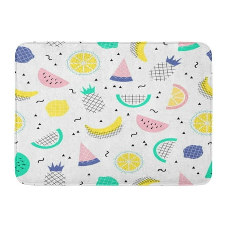 Watermelon Slice Rug GODPOK Cute Summer with Geometric Fruits and Triangles Slices of Pineapple Watermelon Lemon Grapefruit Orange Rug Doormat Bath Mat 23.6x15.7 inch ()