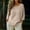 Tops-384Khaki, variant on Gamivast Linen Shirts for Women Plus Size Scoop Neck Oversized Slouchy Fit Tops Soft Lightweight Breathable Basic 3/4 Sleeve Tees Lounge Weekend Fall Everyday Casual outfits