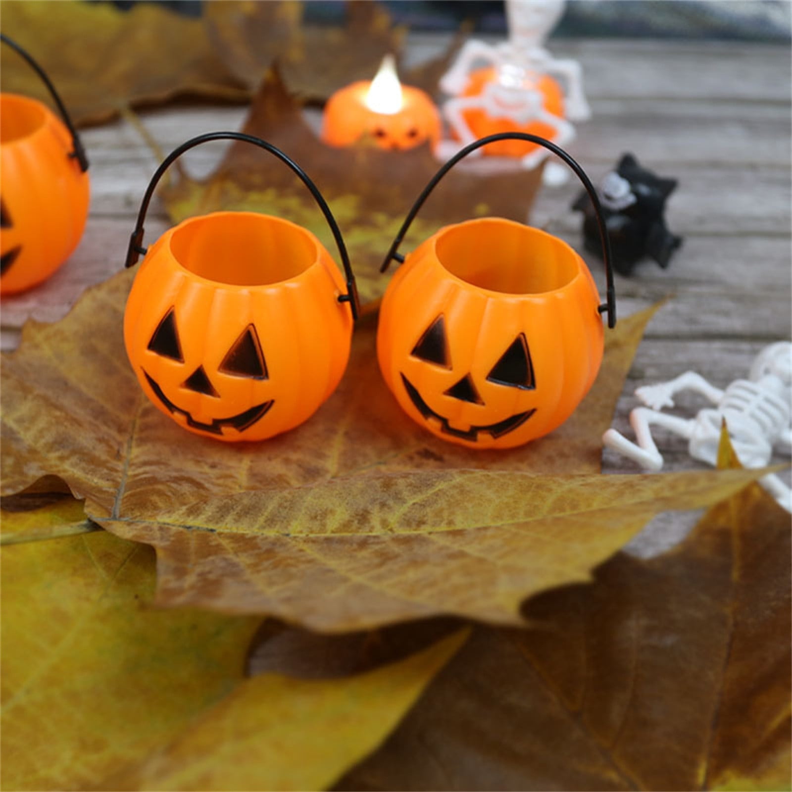 Seaux à Bonbons Halloween - 3 Seaux Citrouille Réutilisables - Pour Collecte De Friandises Ou Décoration