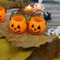 thumbnail image 4 of NSESSHome 3pc Halloween Cute Pumpkin Bucket,Lantern Candy Basket Orange Halloween Pails with Handle for Party Favors Supplies Props, 4 of 4