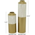 thumbnail image 3 of CosmoLiving by Cosmopolitan 22", 14"H Honeycomb Gold Metal Vase, Set of 2, 3 of 7
