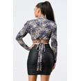 thumbnail image 6 of Sexy Animal Print Collared Back-tie Wrap Top S, 6 of 6