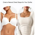 thumbnail image 7 of YANDW Push Up Padded Bra for Women Plunge Underwire T-Shirt Bras Add Cup, White 38D, 7 of 7