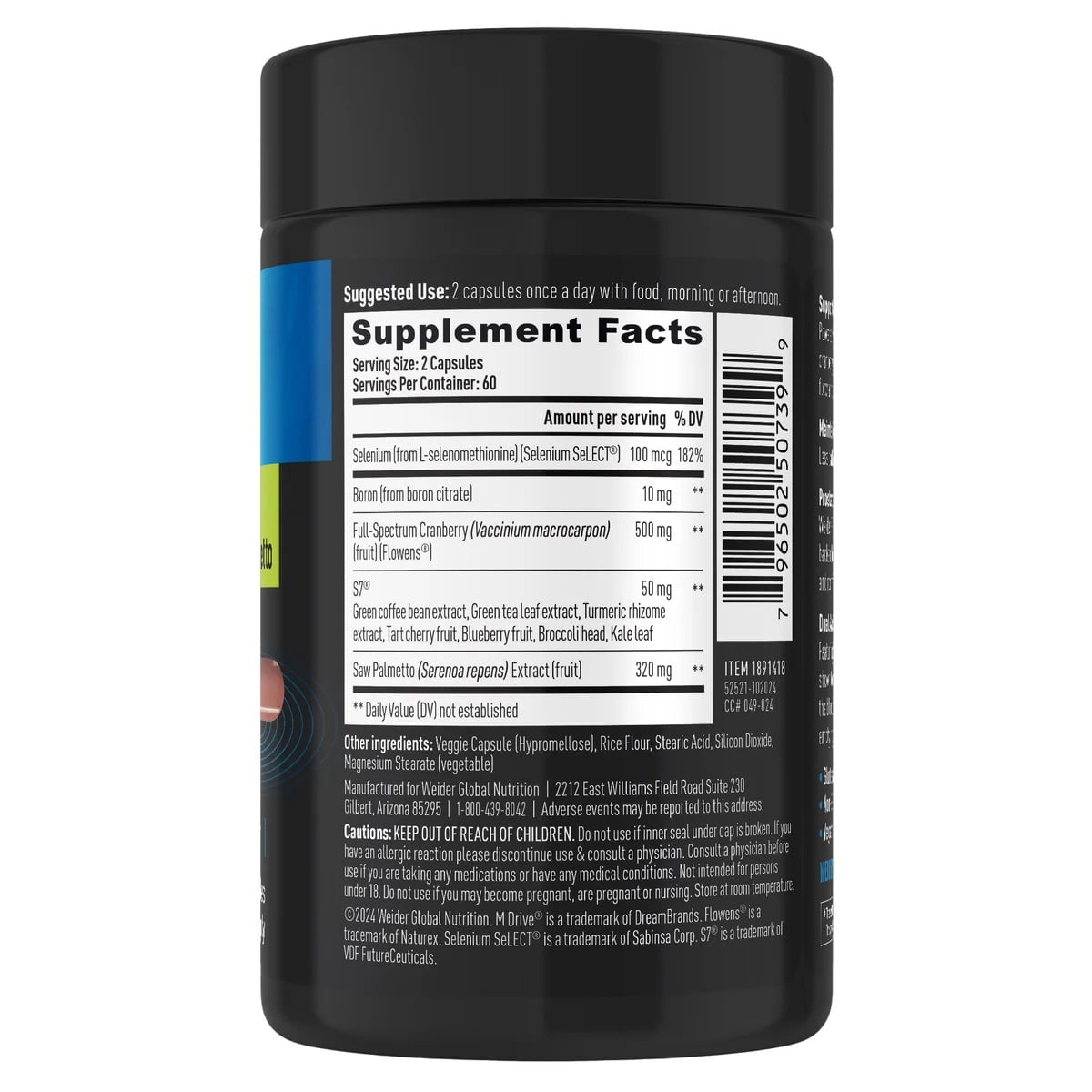 Weider Prime Prostate Health with Saw Palmetto, 120 Capsules