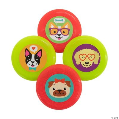 Cute Dog Party Mini Flying Discs, Birthday, Toys, 12 Pieces