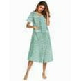 thumbnail image 3 of Ekouaer Womens Snap Front Dusters Cotton Housecoat Short Sleeve Nightgown House Dress With Pockets, 3 of 4