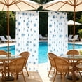 thumbnail image 4 of Floral Print Outdoor Sheer Curtain 39.37x78.74 Inch Rod Pocket Light Filtering Patio Privacy Curtain Panel For Backyard Garden Gazebo, 4 of 6