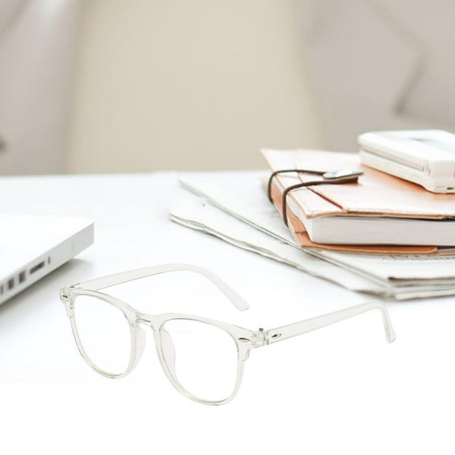 Transparentes con Estilo, Luz Azul, Borde Completo, Lentes Planas, Sencillas Ligeras para Hombres, Pans de Juegos de Ordenador Unisex Claro Soledad Gafas claras