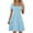sundresses for women#01Light Blue, variant on yoeyez Sun Dresses for Women 2025 Square Neck Pleated Ruffle Dress with Pockets Solid Color Short Sleeve Sun Dress Summer Beach Fashion Dresses Hot Pink,M