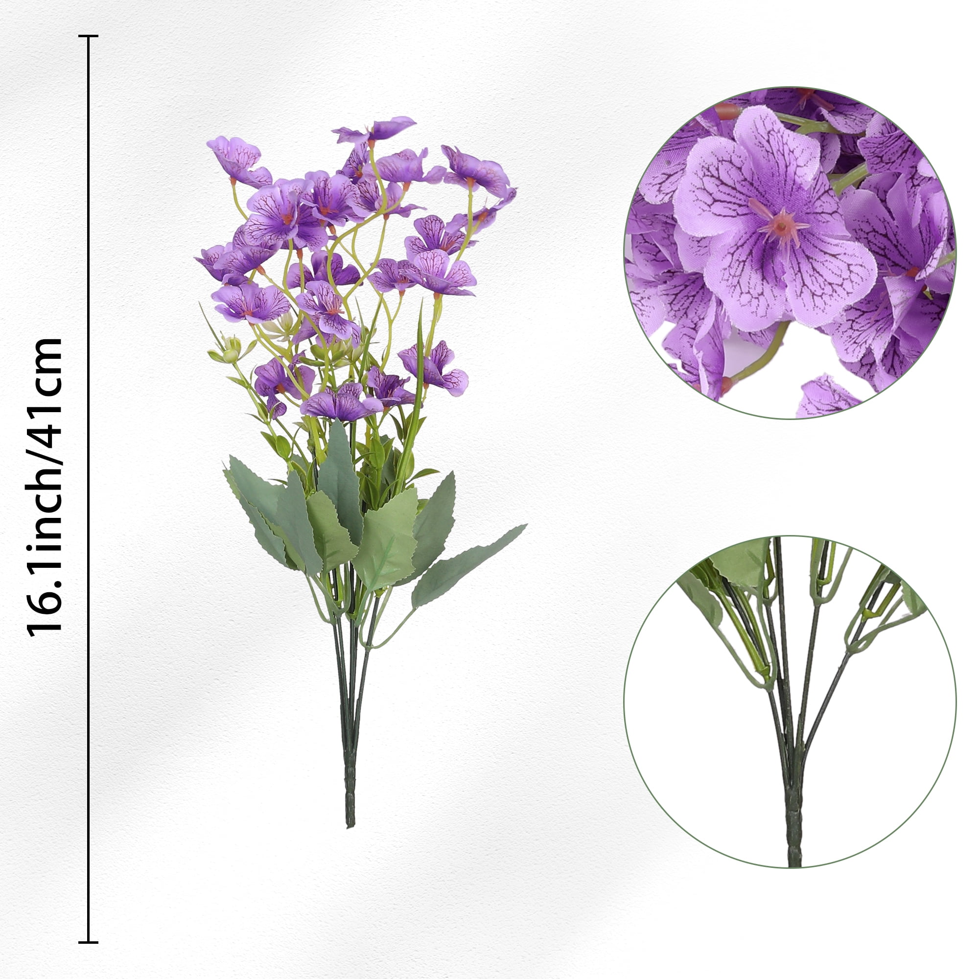 Unique Bargains 6 Pcs Artificial Orchids Flowers Bouquets for Home Office Purple