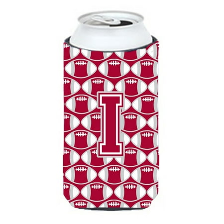 

Carolines Treasures CJ1065-ITBC Letter I Football Crimson grey and white Tall Boy Beverage Insulator Hugger Tall Boy