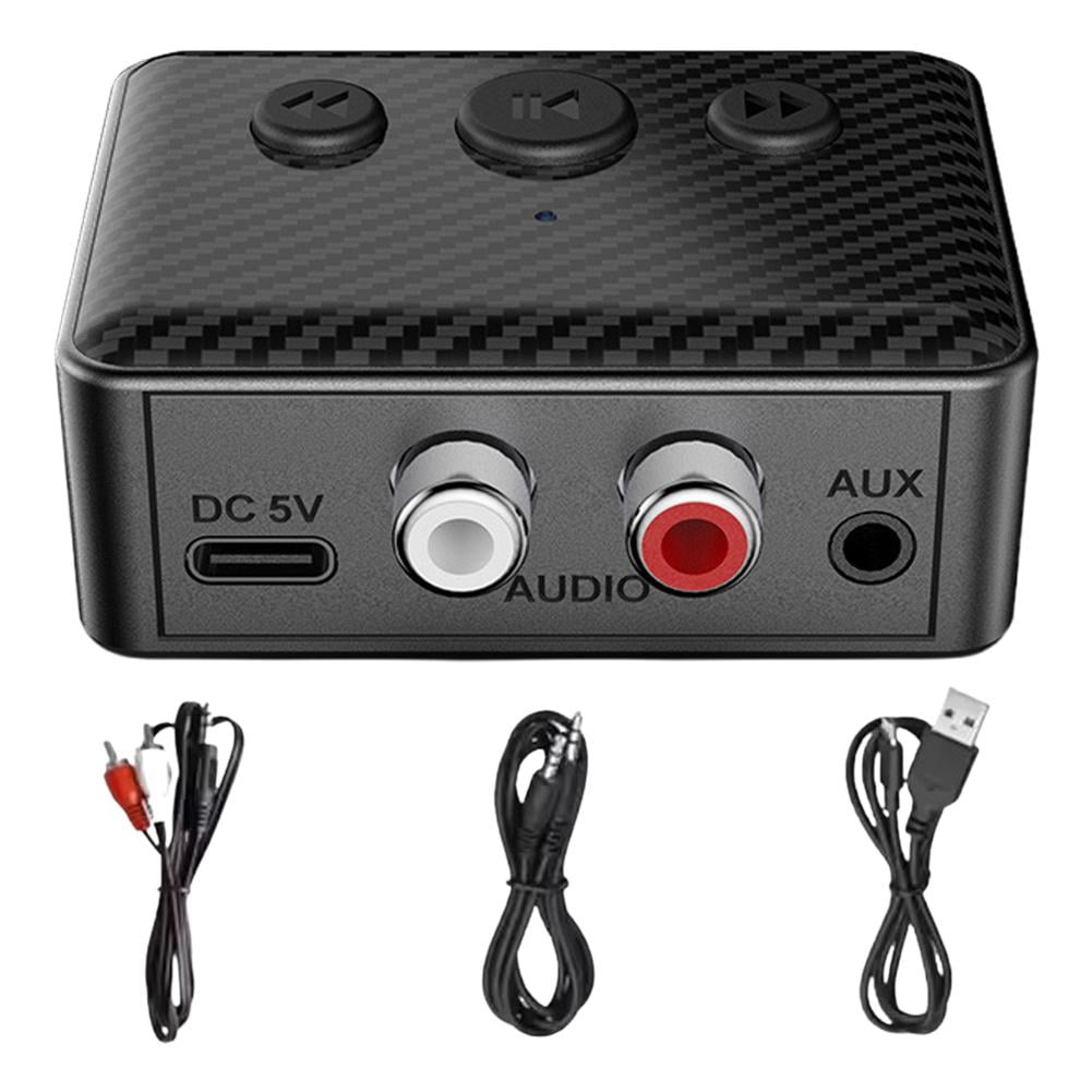 Agiufgs Bluetooth Audio Receiver 5.4, Wireless Music Streaming with Aux and Rca Output, for Car Audio System and Home, Blue