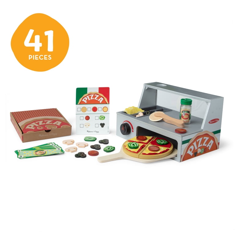 Melissa & Doug Wooden Pizza Play Set with Oven & Counter (41 Pcs