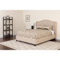 thumbnail image 2 of Lit plateforme Valencia double touffeté en tissu beige, 2 of 3
