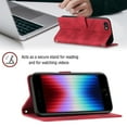 thumbnail image 4 of Nalacover Wallet Case for iPhone SE 2022/SE 2020/iPhone 8/iPhone 7, Skin-Friendly PU Leather Shoulder Strap Lanyard Crossbody Magnetic Flip Cover with Card Slots Kickstand Shockproof Case,Red, 4 of 9