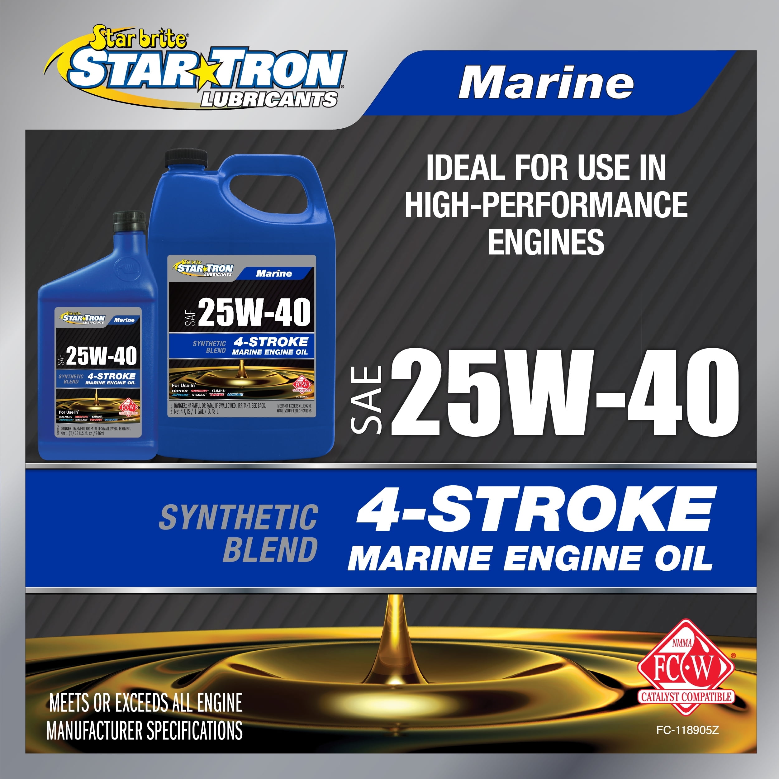 (2 pack) Star Tron Lubricants - 4-Stroke Oil 25W40 - Gallon
