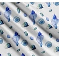 thumbnail image 3 of Soimoi White Cotton Voile Fabric Shells Ocean Print Fabric by the Yard 56 Inch Wide, 3 of 7