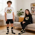 thumbnail image 5 of 67 socks Funny Slang Print Crew Socks For Big K'ids B'oys Girls Novelty Casual Long Socks For School Teen Youth, 5 of 6