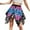 A-Hot Pink712, variant on XIAOCHA Women Butterfly Wing Print Mini Skirt Elastic Waist Asymmetric Hem Flared Skirt Costume Rave Festival Party Wear Skirt