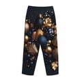 thumbnail image 3 of Lsque Elegant Golden Blue Ornaments Print Women's Pajama Pants, Lounge Pant - Comfortable Home Wear,Elastic Waistband, Stylish Design-Small, 3 of 9