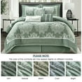 thumbnail image 6 of Lanco Sage 7 Piece Comforter Set King Size, Jacquard with Matching Solid Piecework Bedding Set, All Season, Matching Bedskirt, Pillows & Shams, 6 of 8