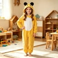 thumbnail image 5 of SIYUDAN Kids Animal Onesie Pajamas Long Sleeve Zip up 3D Ears Hooded Onesie Jumpsuits Christmas Pajamas for Kids Bee Onesie 4-5 Years Boys Pajamas, 5 of 5