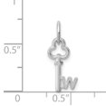 thumbnail image 2 of Pendentif Breloque Collier Monogramme Prénom Initiale Lettre W Délicat en Or Blanc 14k, 2 of 6