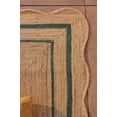 thumbnail image 5 of 2.6x9 Ft Green Border Premium Scalloped Jute Rug – Handcrafted Natural Braided Carpet for Living Room, Bedroom, Entryway – Boho Home Decor, 5 of 5