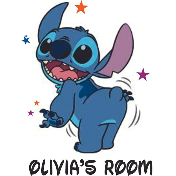 Design with Vinyl Lilo and Stitch Stars Wiggle Cartoon Customized Wall Decals and Stickers
