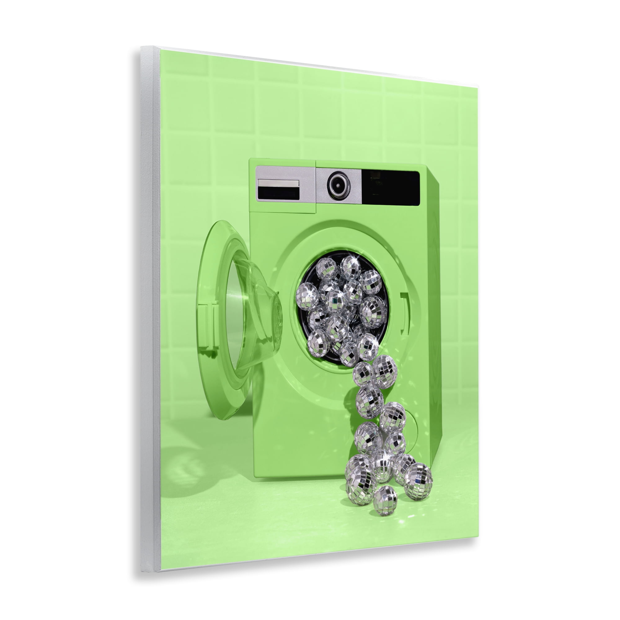 Stupell Industries Disco Laundry Machine over Lime Wall Plaque Art, design by LISH Creative