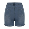 thumbnail image 7 of Jean Shorts for Women Casual Ripped Slim Fit Shorts Shining Button Denim Shorts, 7 of 7