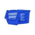 thumbnail image 1 of Zoxiy Plastic Storage Bins Storage Basket,Stackable Bins,Organizer Bins,Space-Saving Organizer for Closet,Car,Clothes Rack & Cabinet,Movable Kitchen Storage Rack,Storage Crate 9.45"x13.39"x7.47",Blue, 1 of 6