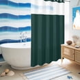 thumbnail image 5 of No Hook Shower Curtain, Pure Dark Green Shower Curtains for Bathroom with See Through Top Window, Simple Solid Color Waterproof & Washable Bath Curtain Stand Up Stall 36"x72", 5 of 9