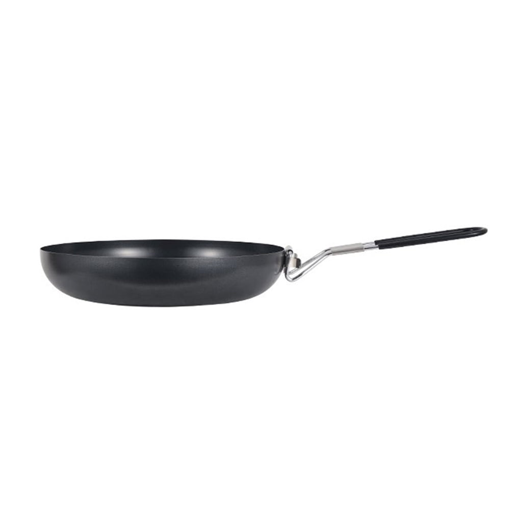 IBASETOY 9 Inch Black Non Stick Cast Iron Frying Pan Skillet with Foldable Handle for Kitchen