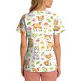 thumbnail image 4 of Kixjoy Scrubs Tops for Women Oversized Short Sleeve V Neck Nurse Scrubs Animal Printed Stretch Casual Shirt Medical Lightweight Blouses for Women with Pockets, Yellow 5XL, 4 of 6