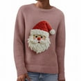 thumbnail image 3 of BODOAO Christmas Sweater for Women Retro Cute Santa Claus Graphic Long Sleeve Knitted Crew Neck Xmas Pullover Tops Novelty Funny Creweck Knit Pullover Sweaters Holiday Party Graphic Sweatshirts, 3 of 6