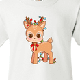 thumbnail image 4 of Inktastic Cute Christmas Reindeer with Christmas Lights Youth T-Shirt, 4 of 5